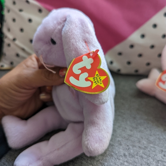 Ty Beanie Babies Lot of 2- Floppity/ Hoppity Bunnies w tags. - Picture 3 of 7